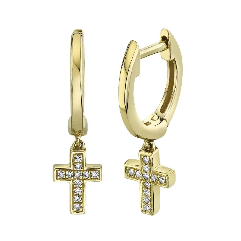 Cross Huggie Earrings