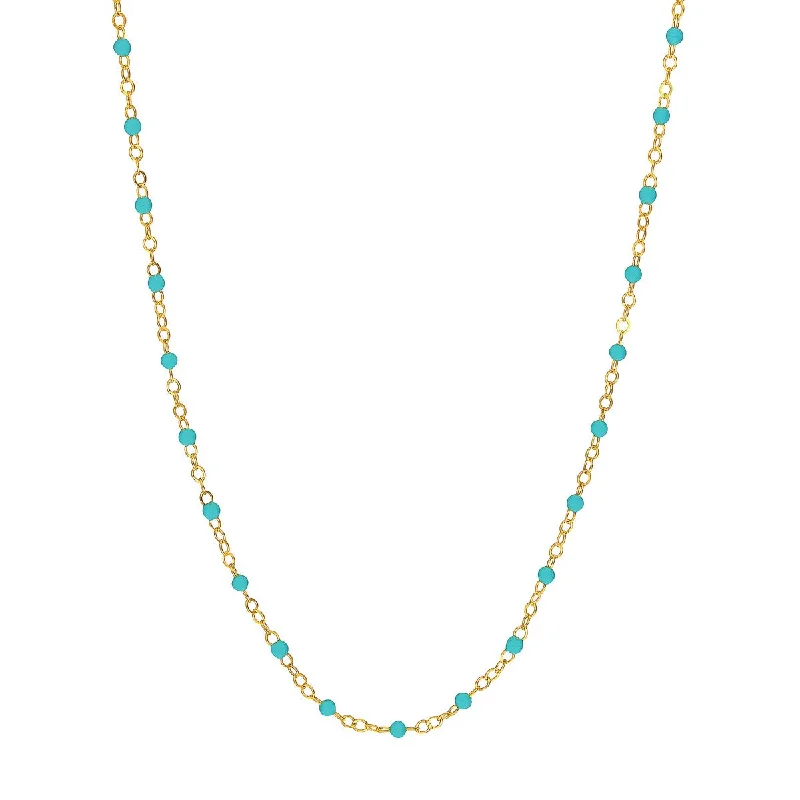 10KT Gold & Turquoise Beaded Necklace