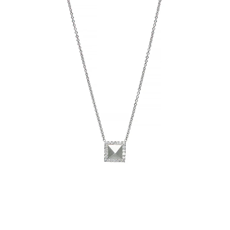 14 Karat White Gold Diamond Necklace