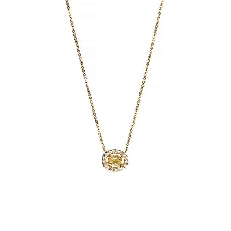 14 Karat Yellow Gold Fancy Diamond Necklace