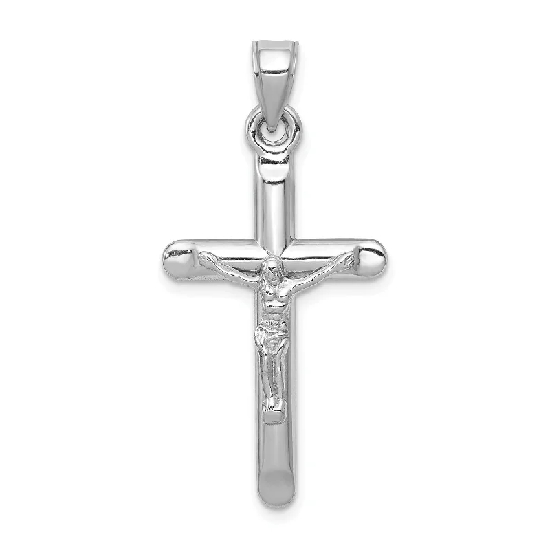 14KT White Gold 36X17MM Three Dimensional Crucifix Cross Pendant. Chain Not Included