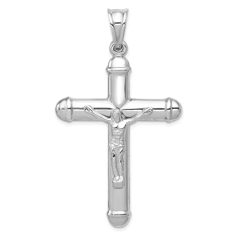 14KT White Gold 56X31MM Reversible Crucifix Cross Pendant. Chain Not Included