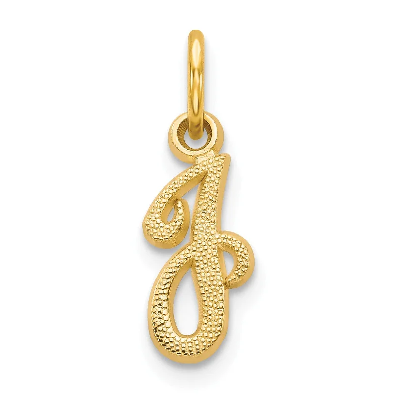 14KT Yellow Gold 16X7MM Initial Pendant-Chain Not Included; Initial J