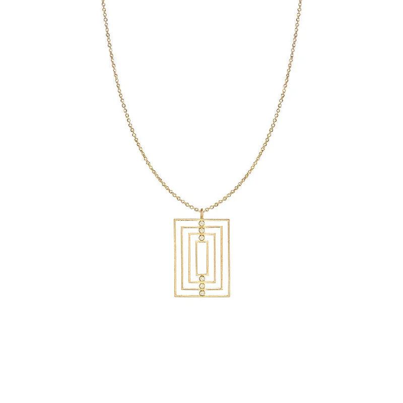 18 Karat Yellow Gold Art Deco Diamond Necklace