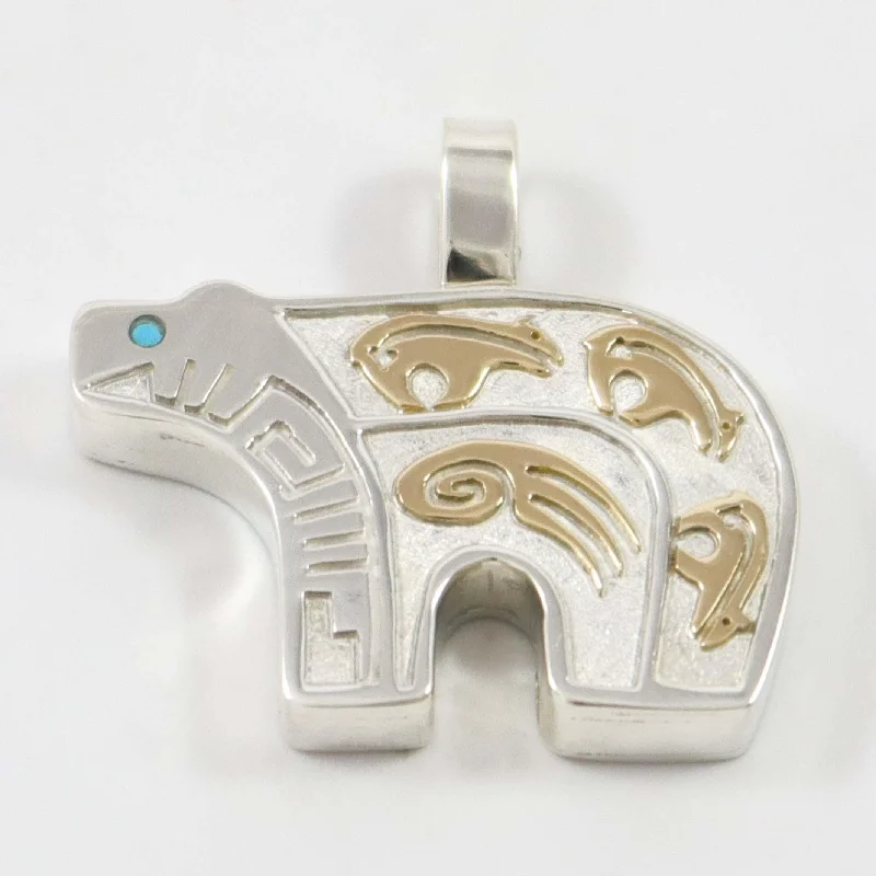 Gold on Silver Bear Pendant