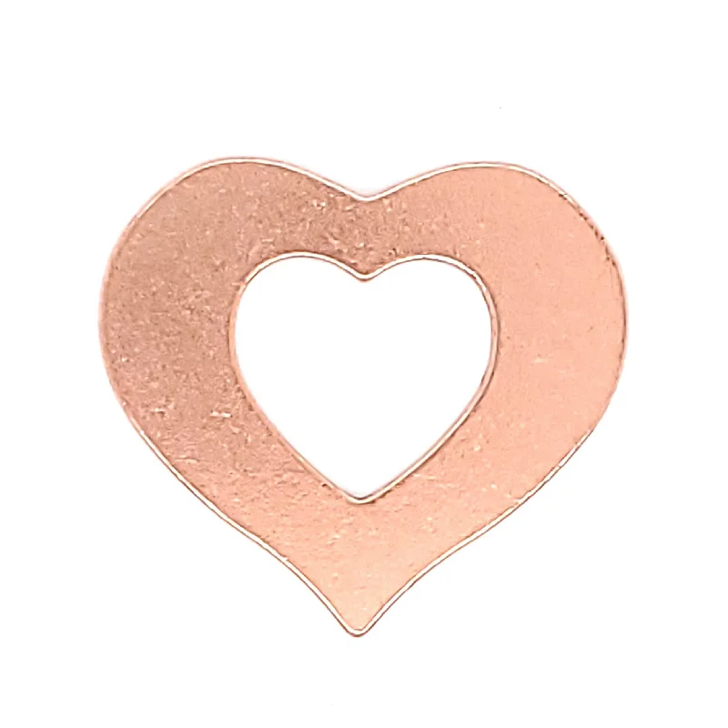 Copper Blank Heart Outline Pendant / SBB0178