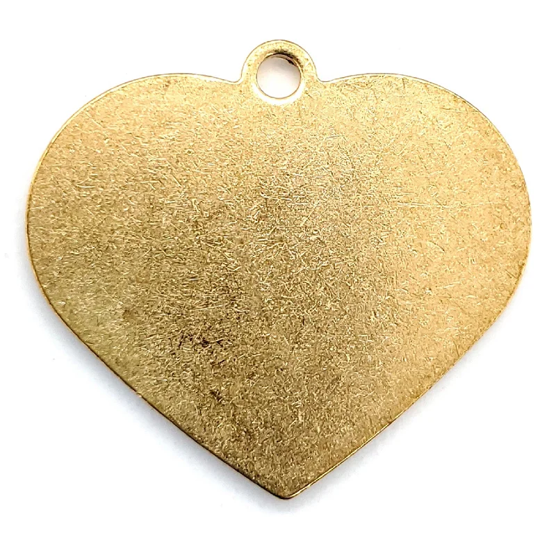 Brass Blank Heart Pendant With Hole / SBB0207