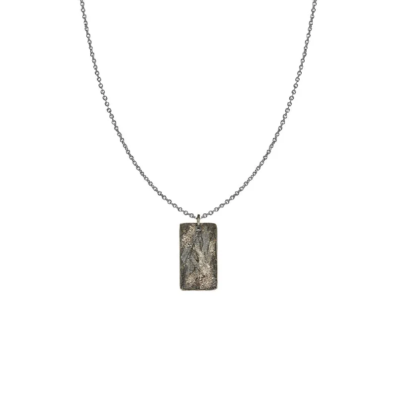 Palladium and Sterling Silver Dog Tag Pendant