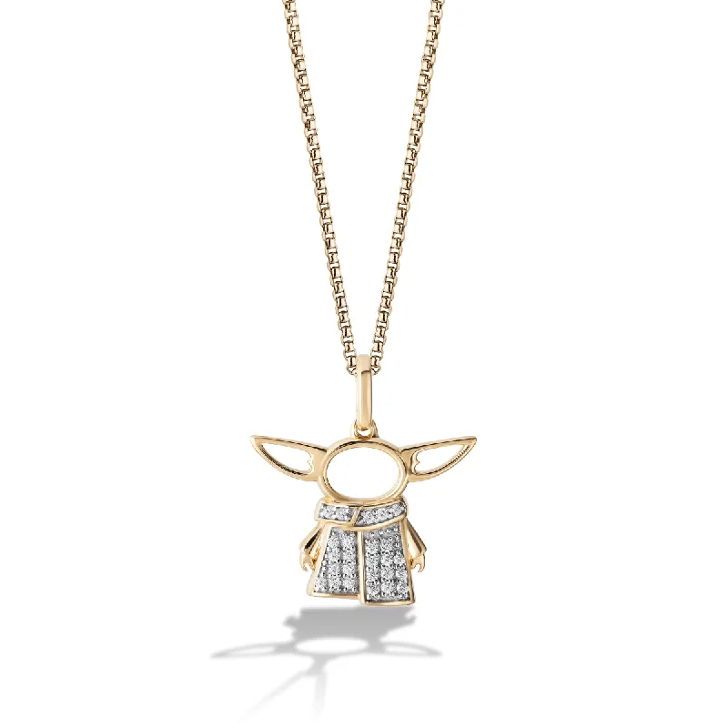 Star Wars™ GROGU 18-inch Pendant with 1/10 CTW Diamonds in 10KT Yellow Gold