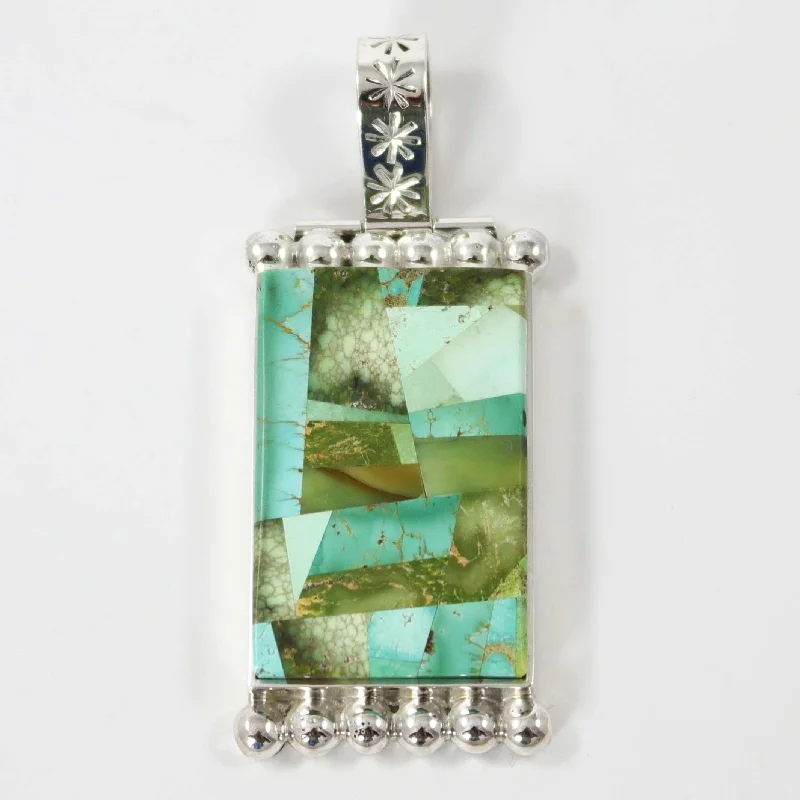 Turquoise and Gaspeite Pendant