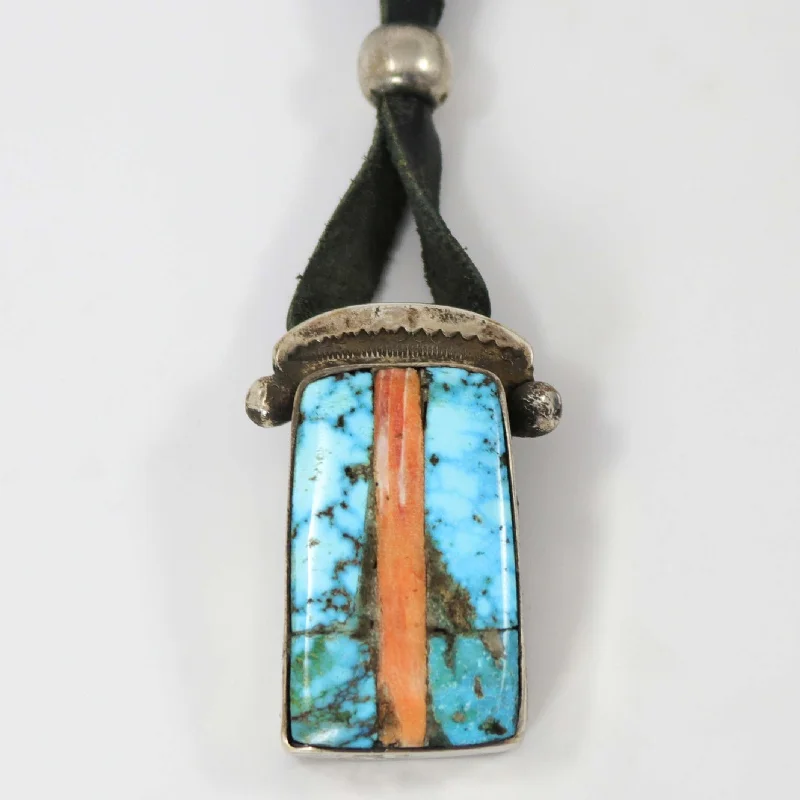 Turquoise and Spiny Oyster Pendant