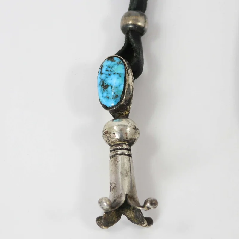 Turquoise Squash Blossom Pendant