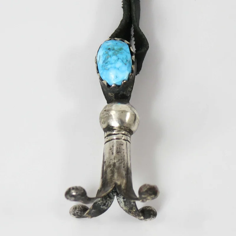 Turquoise Squash Blossom Pendant