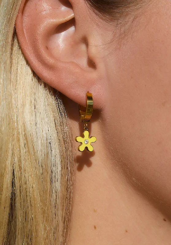 Yellow Enamel Flower Charm