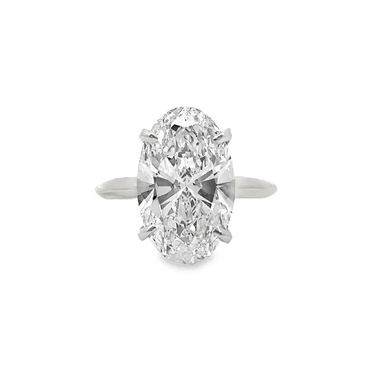 Lab Grown White Gold Oval Shape Diamond Solitaire Engagement Ring