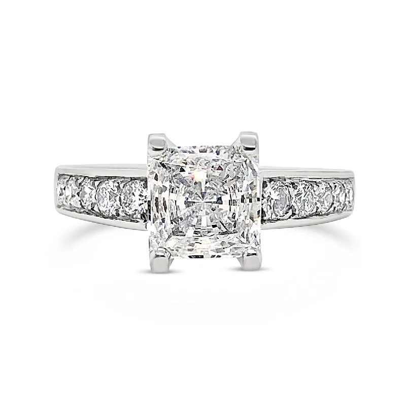 Lab Grown Platinum Princess Cut Diamond Engagement Ring