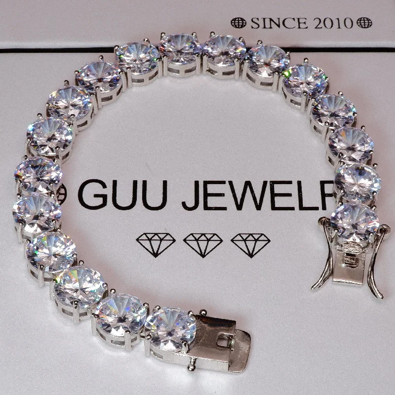 10mm Hip Hop CZ BlingBling Silver Tennis Bracelet