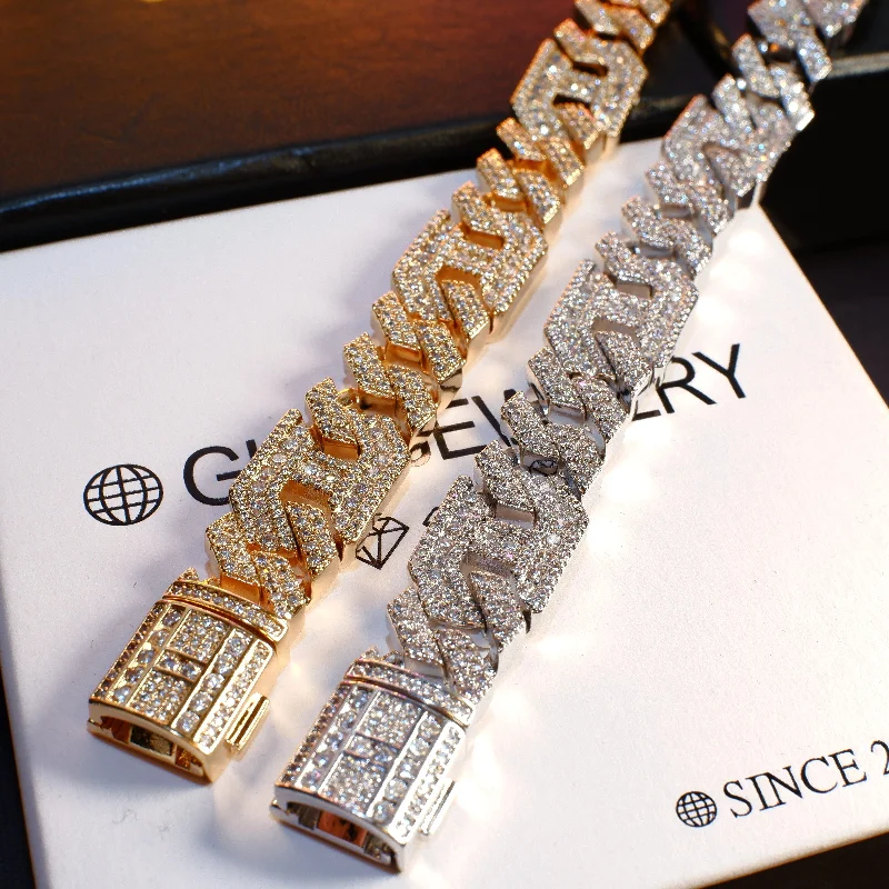 18K Gold-Plated Polygon Cuban Link Bracelet