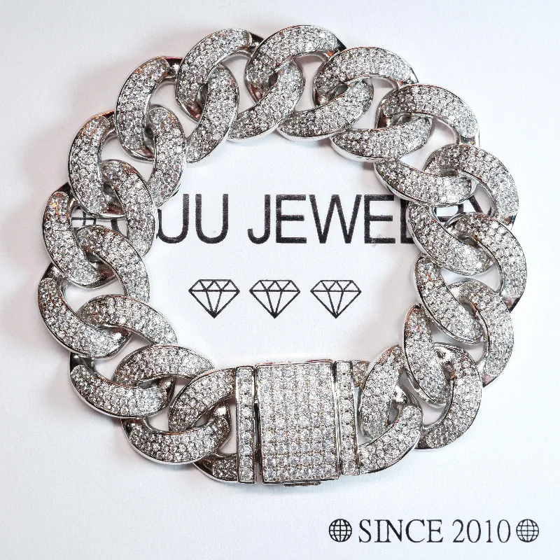 20MM 18K WhiteGold-Plated Miami Cuban Link Bracelet