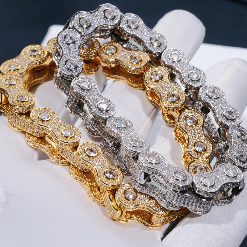 BIKE CHAIN LINK ICED HIP HOP BRACELET