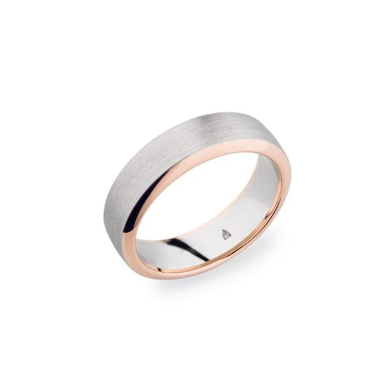 Christian Bauer White/Rose Gold Men's Wedding Band