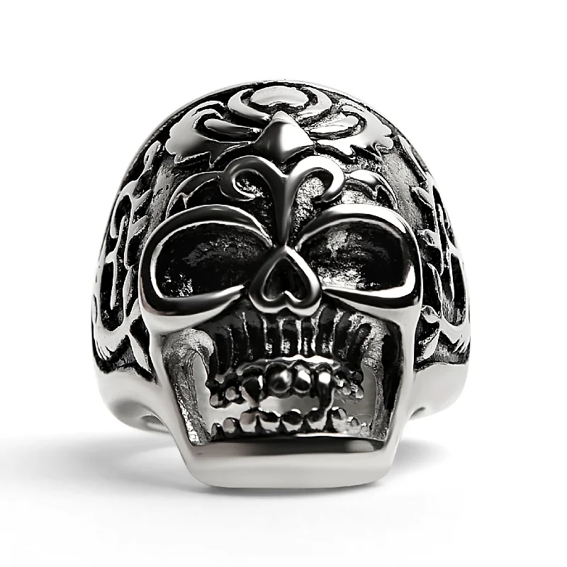 Detailed Skull Stainless Steel Ring / SCR4029