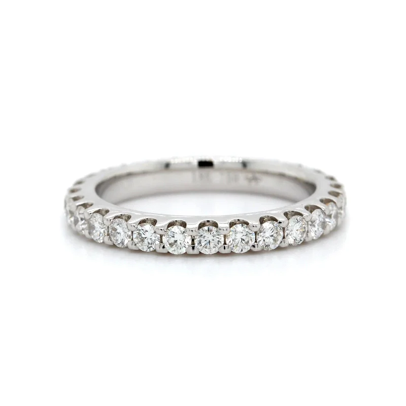 18K White Gold Diamond Shared Prong Eternity Band