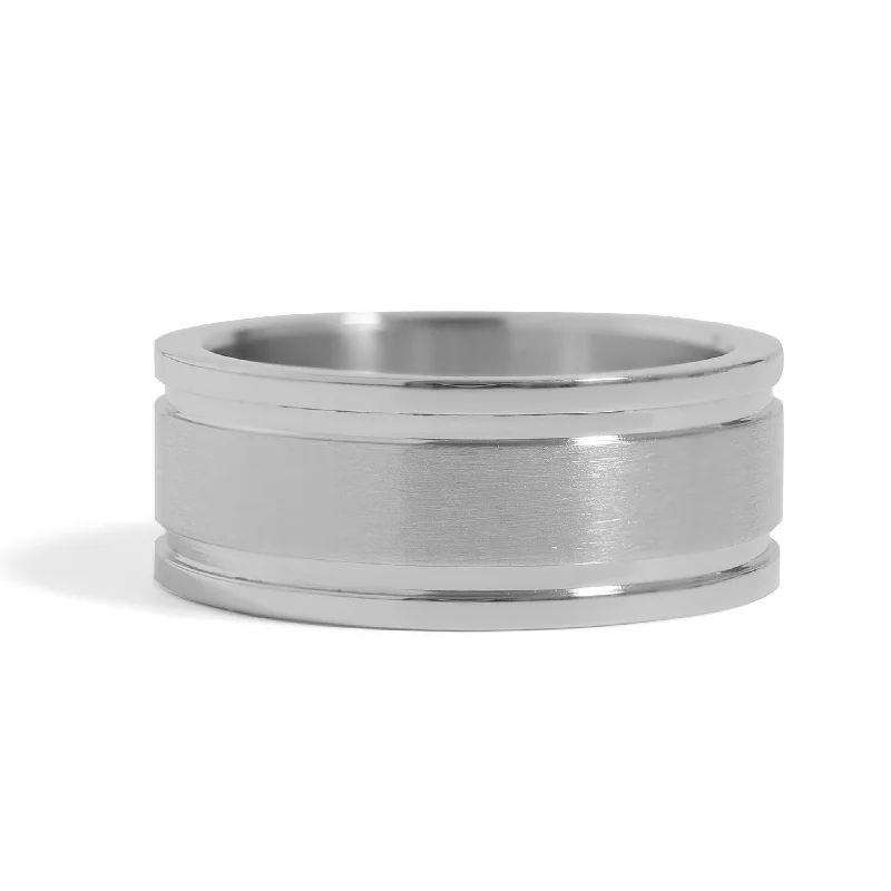 Flat Polished Center Stainless Steel Grooved Edge Ring / PRJ0031