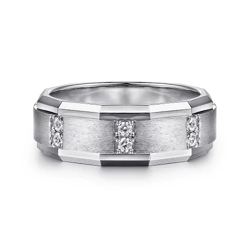 GABRIEL & CO "Diamond" Men's Wedding Band