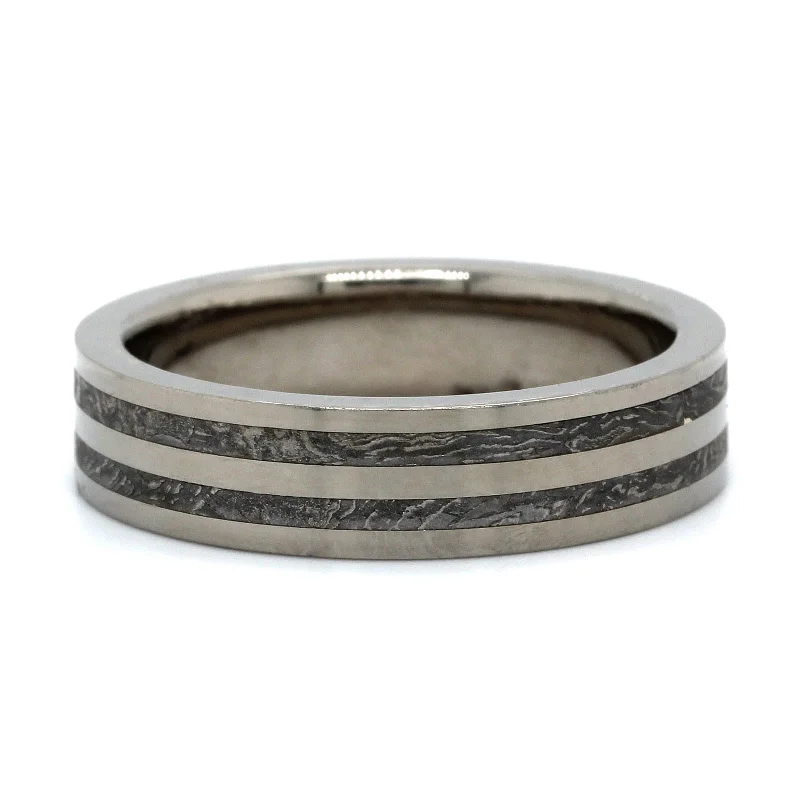 Palladium Gibeon Meteorite Wedding Band