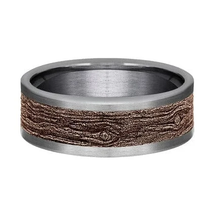 14K Rose Gold and Tantalum Log Knot Band