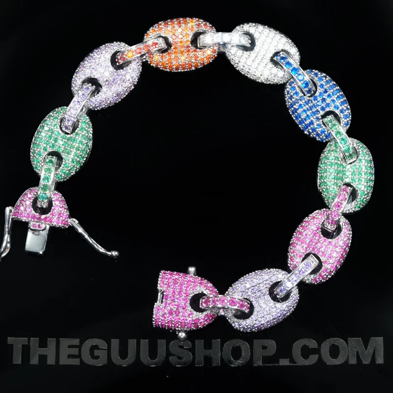 Iced 12mm  Explosion Color  CZ   Bracelet BlingBling