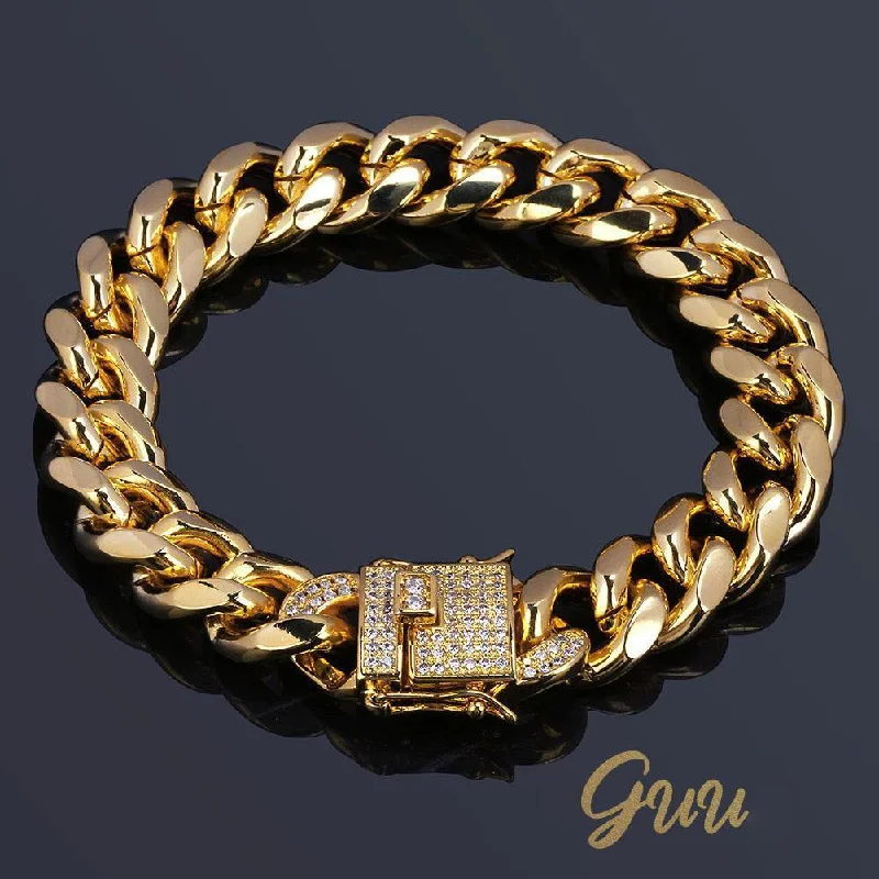 Iced Lock Cuban Link Bracelet