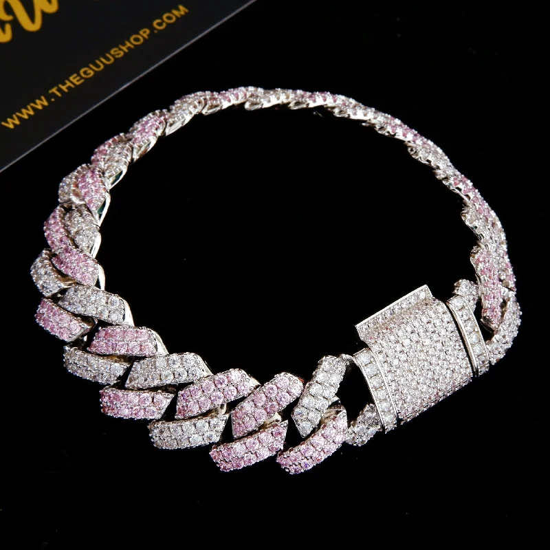 New Seamless Rhombic BlingBling Bracelet in Pink