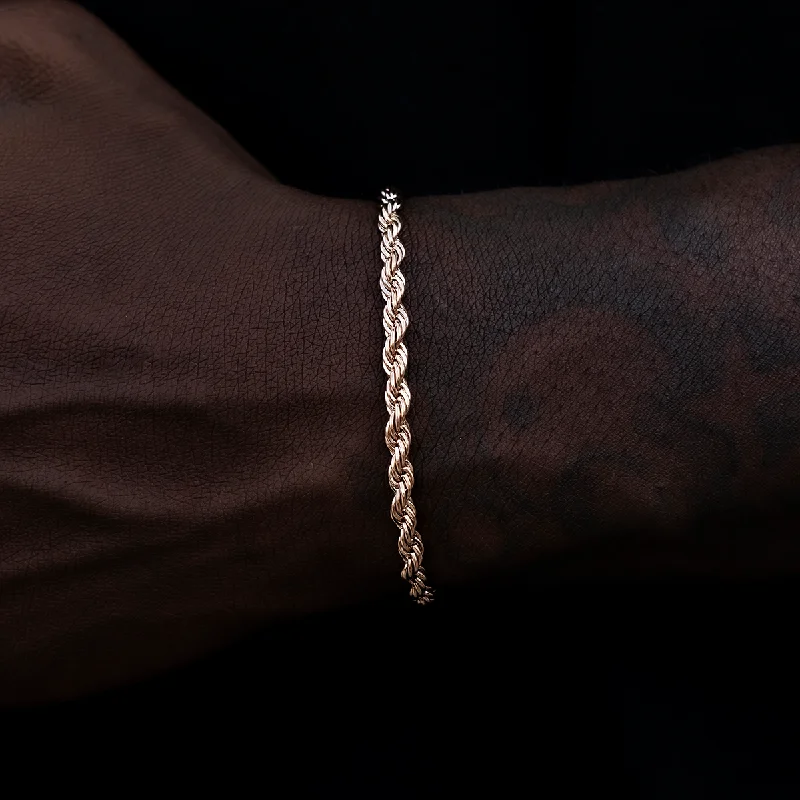 Rope Bracelet in Rose Gold- 4mm