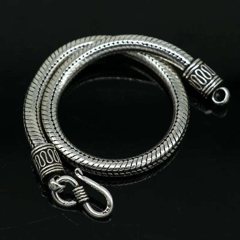 4.5 mm Solid 925 sterling silver Amazing vintage style snake chain handmade bracelet unisex indian tribal best unisex gifting jewelry sbr228