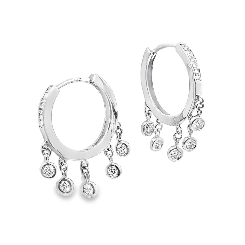 White Gold Diamond Hoop Earrings