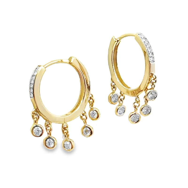 Yellow Gold Diamond Hoop Earrings