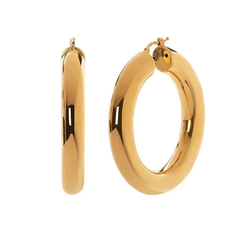 Large Bold Tube Italian Hoops