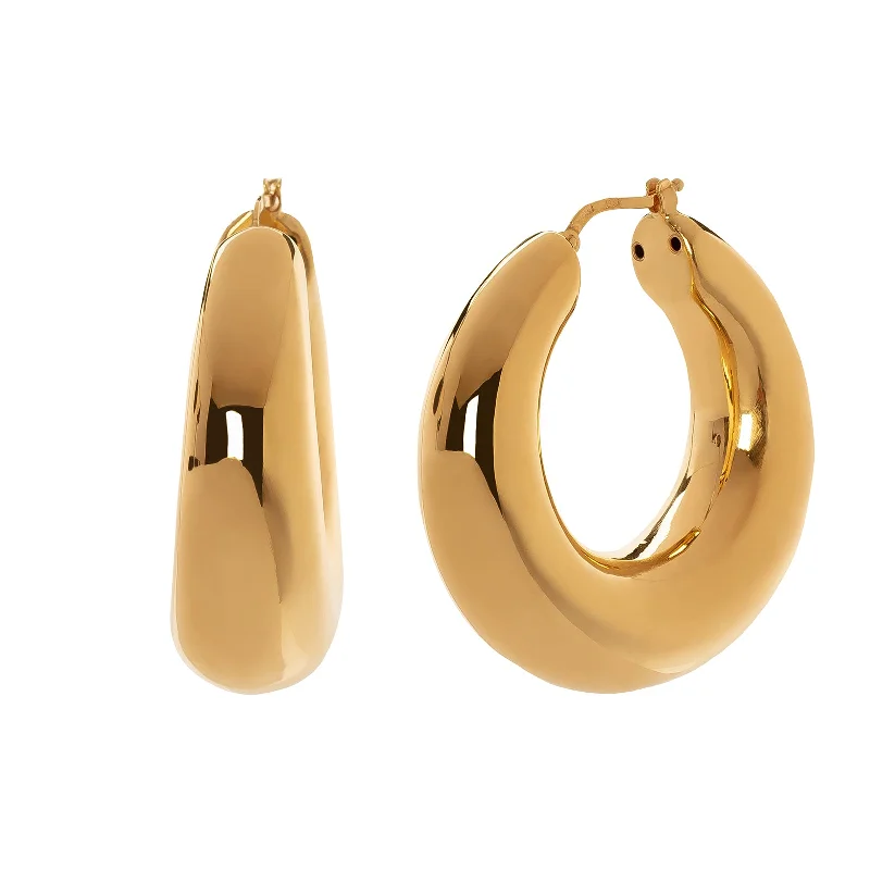 Thick Crescent Italian Hoops