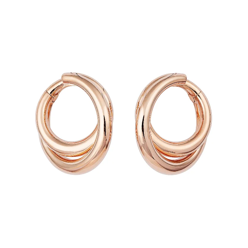 Big Infinity Loop Earrings - Rose Gold