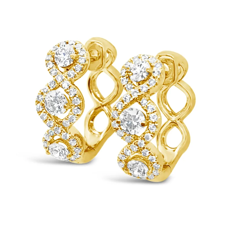 Forevermark Yellow Gold Diamond Halo Hoop Earrings