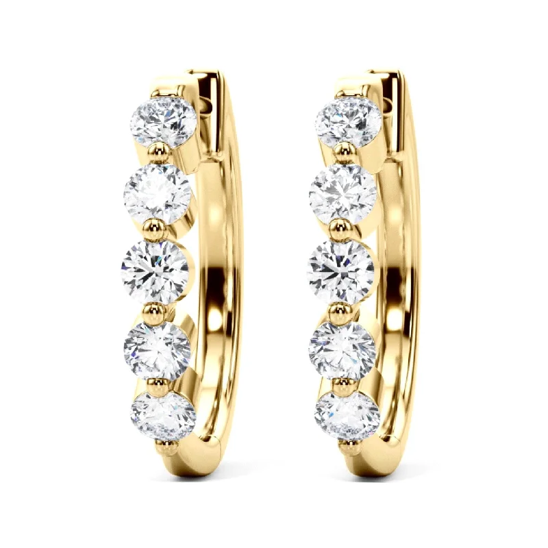 Forevermark Yellow Gold Diamond Hoop Earrings