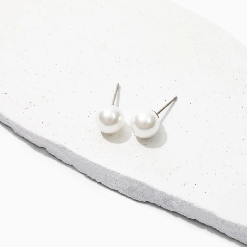 Large Charlotte Pearl Stud Earrings