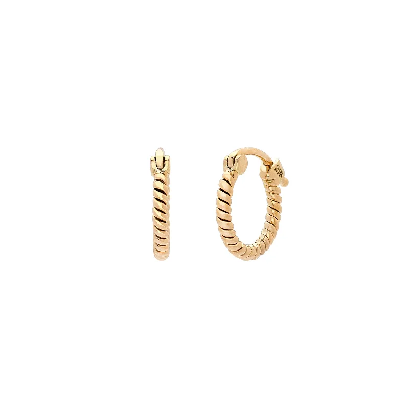 Mini Rope Hoops - Yellow Gold