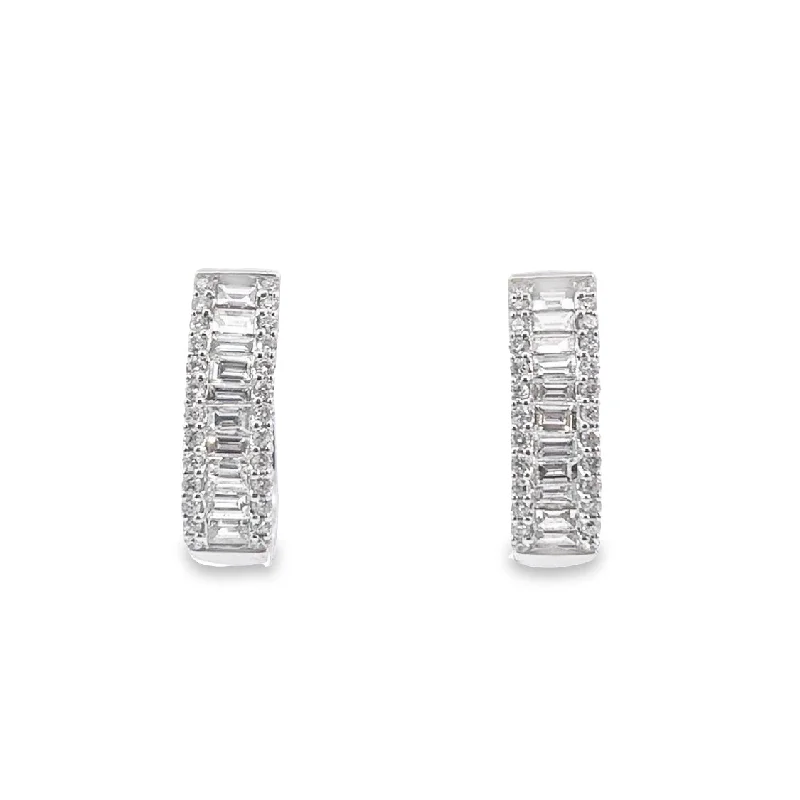 White Gold Diamond Hoop Earrings