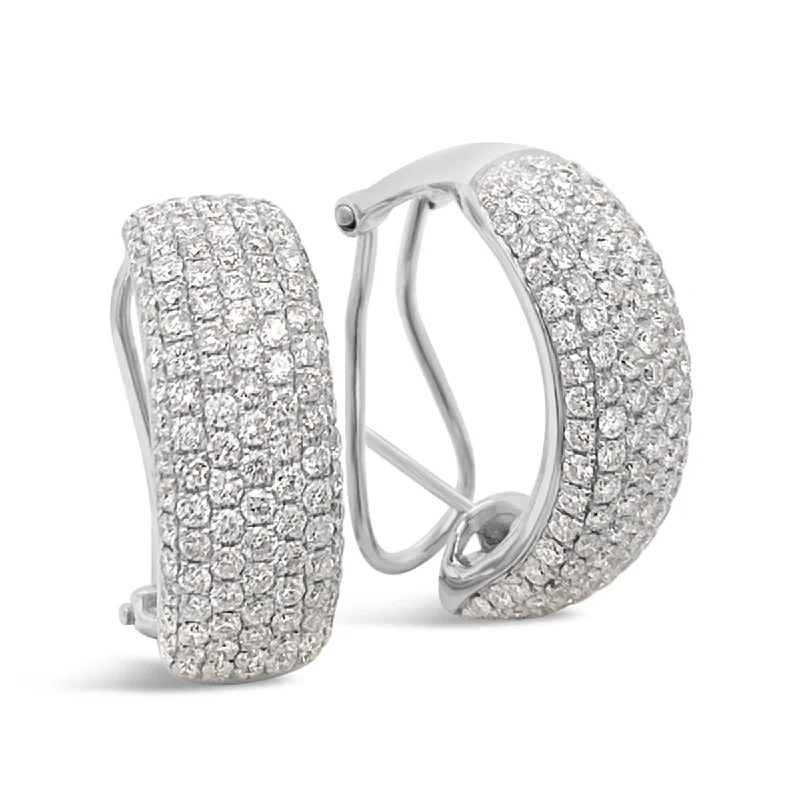 White Gold Pave Diamond Fashion Earrings