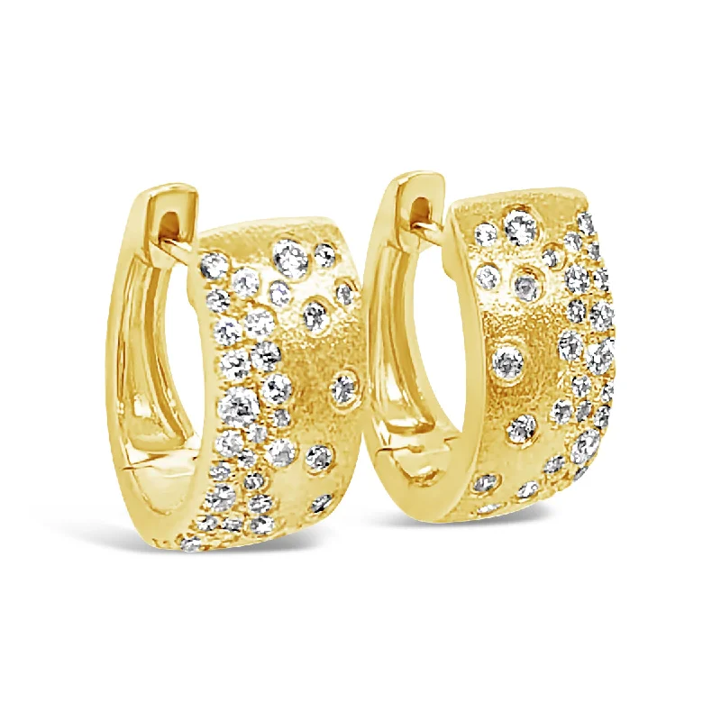 Yellow Gold Diamond Huggie Earrings