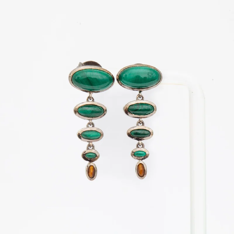 Malachite & Tiger's Eye Totem Earrings