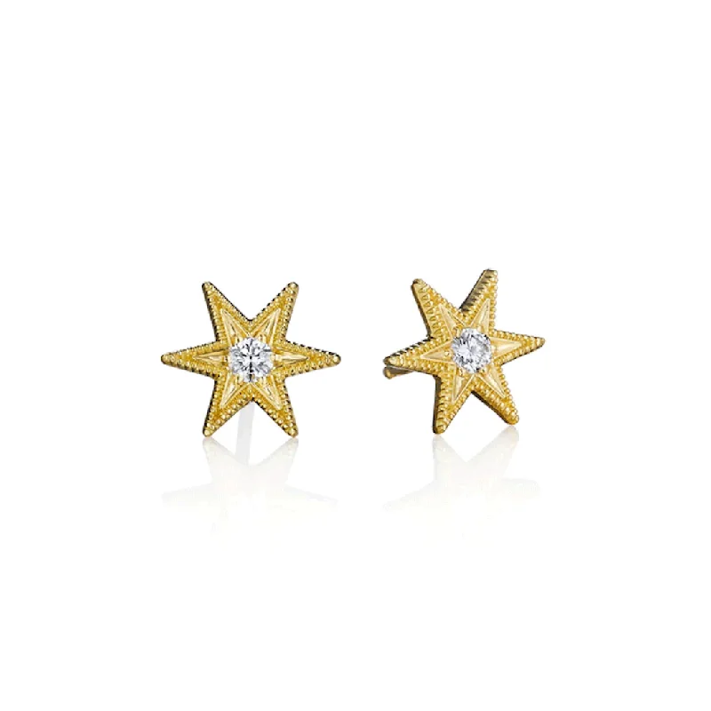 Six Point Star Stud Earrings